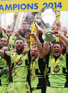 Northampton celebrate with Aviva Premiership trophy Northampton celebrate with Aviva Premiership trophy