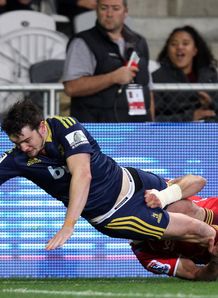 Richard Buckman of the Highlanders scores a try v Lions Richard Buckman of the Highlanders scores a try v Lions