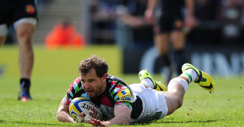 Nick Evans of Harlequins goes over for his side s second try Nick Evans of Harlequins goes over for his side s second try