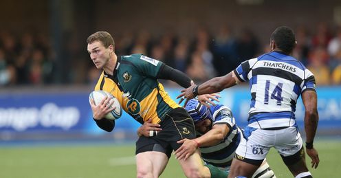 North of Northampton is tackled by Leroy Houston North of Northampton is tackled by Leroy Houston