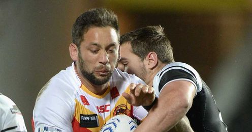 Olivier Elima and Josh Bowden - Catalan v Hull - Feb 2014 Olivier Elima and Josh Bowden - Catalan v Hull - Feb 2014