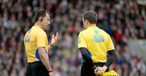 Greg Garner Referee Saracens Leicester Tigers Welford Road Aviva Premiership Rugby union Greg Garner Referee Saracens Leicester Tigers Welford Road Aviva Premiership Rugby union