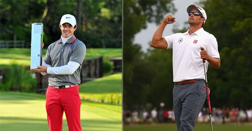 Fighting it at the top: Rory McIlrory and Adam Scott
