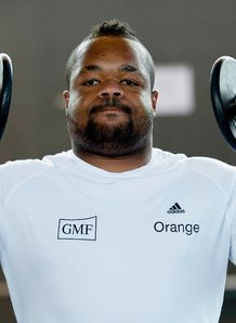 France centre Mathieu Bastareaud in the gym France centre Mathieu Bastareaud in the gym