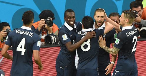 France were aided by goal-line technology for their second goal against Honduras