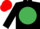 BLACK, EMERALD GREEN disc, RED cap