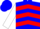 Blue, Red Chevrons, White Sleeves, Two Red Hoops