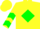 Yellow, Green 'L' in Diamond Frame, Green Chevrons on Sleeves