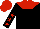 BLACK, red yoke, red stars on sleeves, red cap