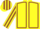 Yellow, Brown seams, striped sleeves and cap