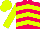 Fuchsia, Chartreuse Chevrons, Chartreuse Sleeves and Cap