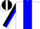 White, Black & White Emblem on Blue Panel, Black & Blue Stripe on Sleeves