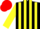 BLACK & YELLOW STRIPES, yellow sleeves, red cap