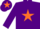 Purple, Orange star and star on cap
