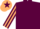 MAROON, maroon & beige striped sleeves, beige cap, maroon star