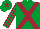 Emerald Green, Maroon cross belts, striped sleeves and star on cap