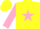 Yellow, Pink Star, Pink Cuffs on Sleeves, Yellow Cap