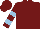 Burgundy, Plaid Sash, Light Blue Bars on Sleeves, Burgundy and Plaid Cap