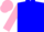Blue, Blue R on Pink Block, Pink Sleeves, Pink Cap