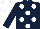 Dark Blue, White spots, White cap