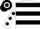 White, Black hoops, White sleeves, Black spots, Black and White hooped cap