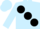 Light Blue, large Black spots