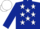 Dark Blue, White stars, Dark Blue sleeves, White cap
