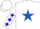 White, Royal Blue Star, Blue Stars on Sleeves, White Cap