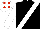BLACK, white sash & sleeves, white cap, red spots