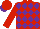 Red and Purple Diamonds, Red Sleeves, Red Cap, Purple Visor