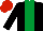 Black, Emerald Green stripe, Red cap