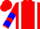 Red, White 'G' and Braces, Blue Chevrons on Sleeves