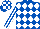Royal Blue and White diamonds, striped sleeves, check cap