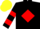 Black, Red diamond, hooped sleeves, Yellow cap