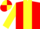 RED, yellow panel & sleeves, yellow & red quartered cap
