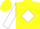 YELLOW, Blue 'L' on Blue Trimmed White Diamond & Slvs