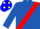 ROYAL BLUE, red sash, blue cap, yellow spots