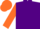 Purple, orange sleeves, orange cap
