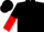 Black, Red JR, Black and Red Halved Sleeves, Black Cap