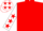 Red, white sleeves, red stars, white cap, red stars