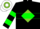 Black, Apple Green Diamond Hoop, White Sleeves, Green Diamond Hoop