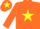 Orange, Yellow star and star on cap