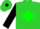 Lime Green, Black Diamond Belt, Green Diamond Band on Black Sleeves