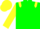 Green, yellow epaulettes, sleeves and cap