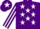 Purple, White stars, striped sleeves and star on cap