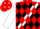 RED, Black Diamonds on White Sash, Black Diamonds on White Slvs