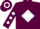 MAROON, White Diamond Hoop & Diamonds on Slvs