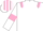 White, Pink epaulets and armlets, striped cap