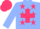 Cambridge Blue, Cerise stars and cross on cap