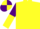 Yellow, Purple and Yellow halved sleeves, quartered cap